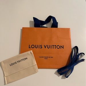Louis Vuitton Orange Bag Small with Dust Bag and Blue Louis Vuitton Ribbon